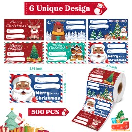 OHOME 500 PCS Christmas Gift Tags - Gift Tags for Christmas Presents - Christmas Gifts for Women Men Kids - Christmas Wrapping Paper - Christmas Decorations,2.95 x 1.6 Inch