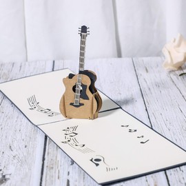 yaartz Guitar Pop up Card for Birthday Anniversary, Thank You, Guitar Card for Guitar Player, Musician
