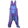 Gheri Mens Loose Fit Patchwork Printed Cotton Harem Dungarees Purple