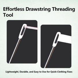 YAFIYGI Drawstring Threader Tool Metal Quick Easy String Puller Drawstring Replacement Needle for Waistband Jackets Threading Sweatshirt Hoodies Shorts Pants Needlepoint Repair Sewing Gadgets
