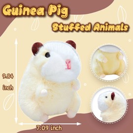 NuomiYue Cute White Guinea Pig Stuffed Animals for Kids and Babies, 8" Guinea Pig Plush Toys for Girls and Boy, Kawaii Capybara Plushies, Soft Valentines Day Capybara Stuffed Animals Plush Pillows