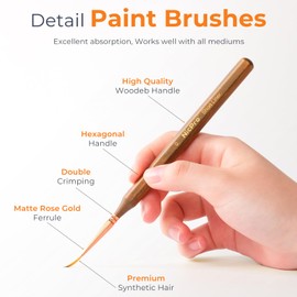 Nicpro 15 PCS Extreme Miniature Paint Brushes, Fine Tip Micro Model Detail Paint Brush Set with Container for Acrylic, Watercolor, Oil, Paint by Numbers, Craft, Models, Miniatures