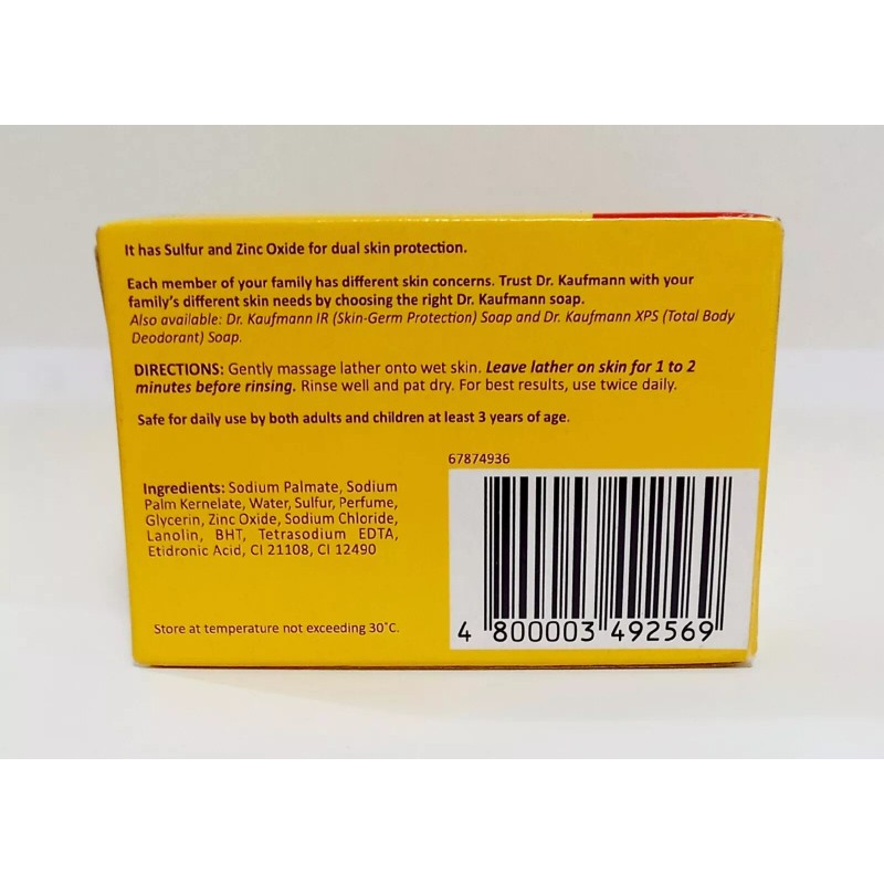 Dr. Kaufmann Sulfur Soap (2 Bars x 80g) Dual Skin