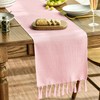 Artoid Mode Blush Pink Country House Style Tassels Table Runner,