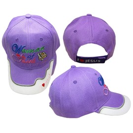 Woman of Faith Christian I Love Jesus Proverbs 31:30 Purple White Hat Ball Cap