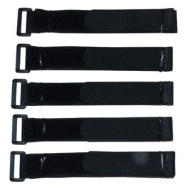 Benristraps Reusable Adjustable All-Purpose Velcro Fastener with Buckle Cable Ties Fastening Straps for Storage Organization Bundling (Black, 25mm x 25cm)