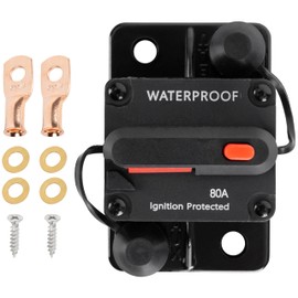 BlueStars 80Amp Circuit Breaker for Boats Cars Trolling Motors Marine Vehicles Winches ATV Electronic Battery System with Manual Reset, Water Proof, 12V-48V DC