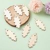 Cheriswelry 50pcs Unfinished Wooden Leaf Pendants Natural Wood Tree Leavse