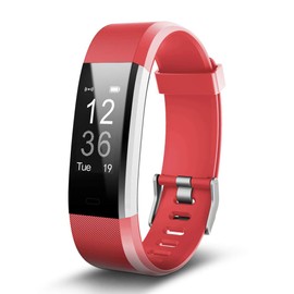 GLAMAFIT Fitness Tracker, Large OLED Touch Screen Activity Tracker (Red)
