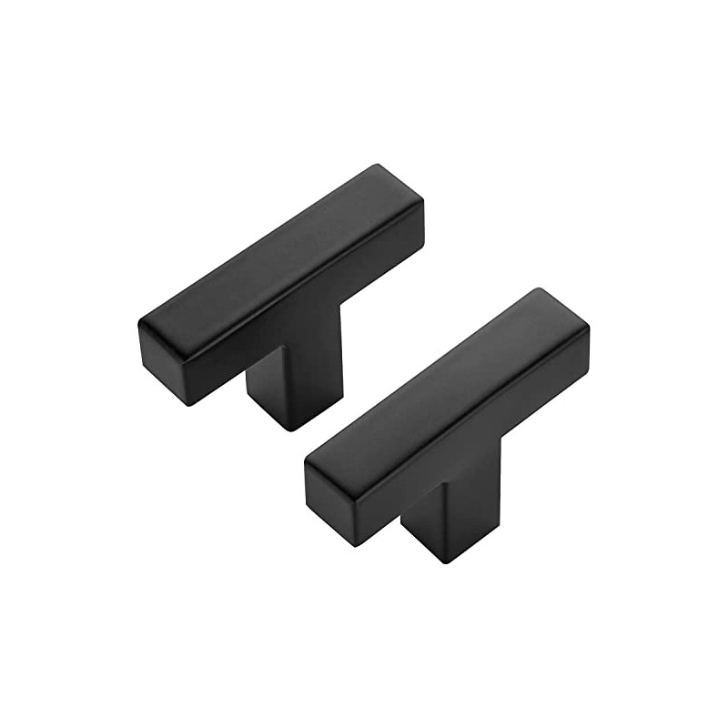 Ravinte 10 Pack Black Square Bar Cabinet Knobs 2 Inch