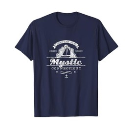 Mystic CT Sailboat T-Shirt Vintage Nautical Throwback Tee T-Shirt