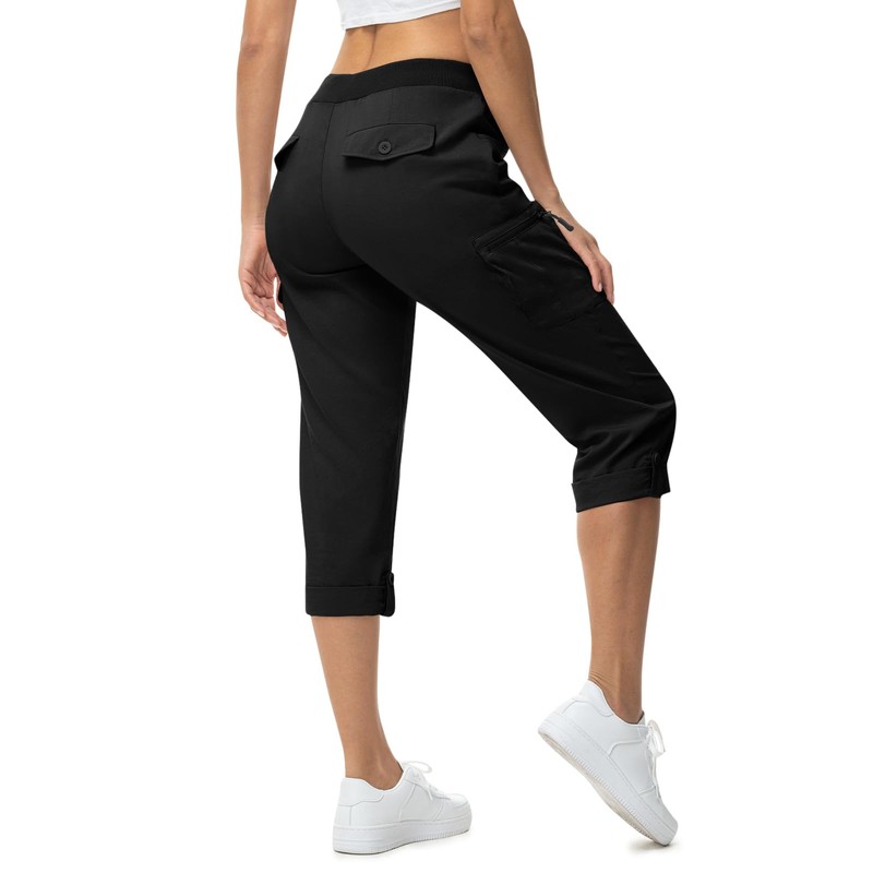 TBMPOY Womens Cargo Capris with Pockets Lightweight Hiking Capris Pants