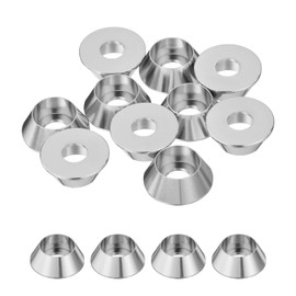 sourcing map M5 Cone Cup Washers,Anodized Aluminum Gaskets Cup Head Washer Gasket for Screw RC/FPV/PC/Drone/Mechanical Accessories Model Parts, Pack of 10 (Silver)