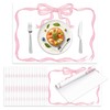 JarThenaAMCS 50 Sheets Pink Bow Paper Placemat Coquette Bowknot Place