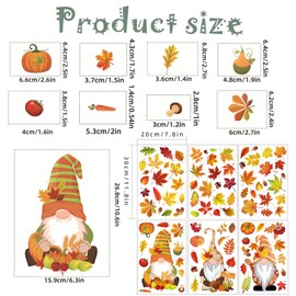 93PCS Autumn Window Stickers Autumn Home Decor Autumn Stickers, Autumn Decor Window Stickers for Glass Removable Reusable Double Sided Print Decals Festival Decorations