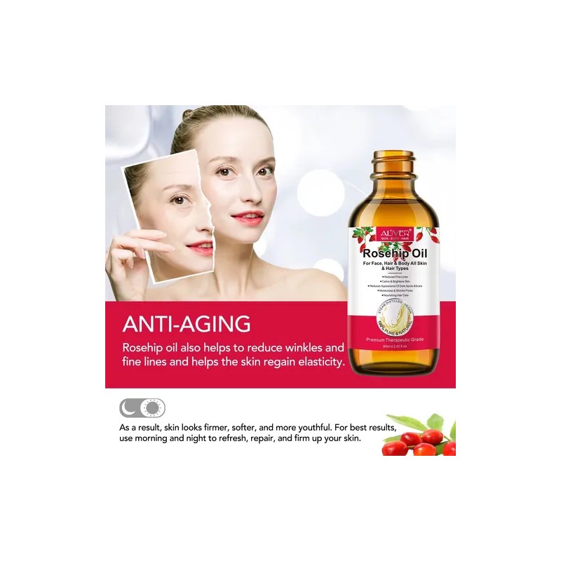 Aceite Rosa Mosqueta Puro, Manchas, Cicatrices, Paño, Cabell