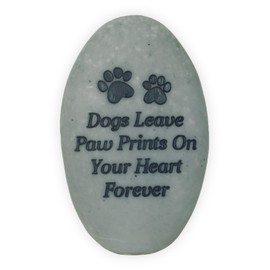 Angelstar Dogs Leave Paw Prints on Your Heart Forever Rainbow Bridge Pet Stone, Deep Grey