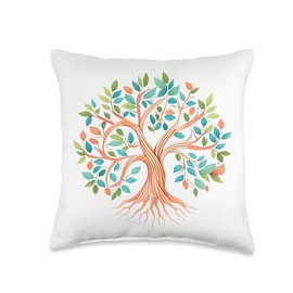 Yoga Lebensbaum Mythisch Meditation Wachstum Yoga Celtic Tree of Life Spirituality Throw Pillow, 16x16, Multicolor