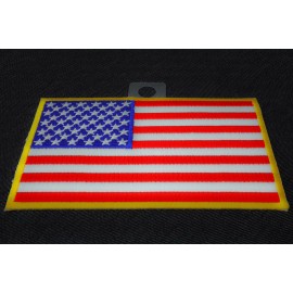 Ivamis American Flag Patch with Yellow Borders- 5x3 inch - P5653
