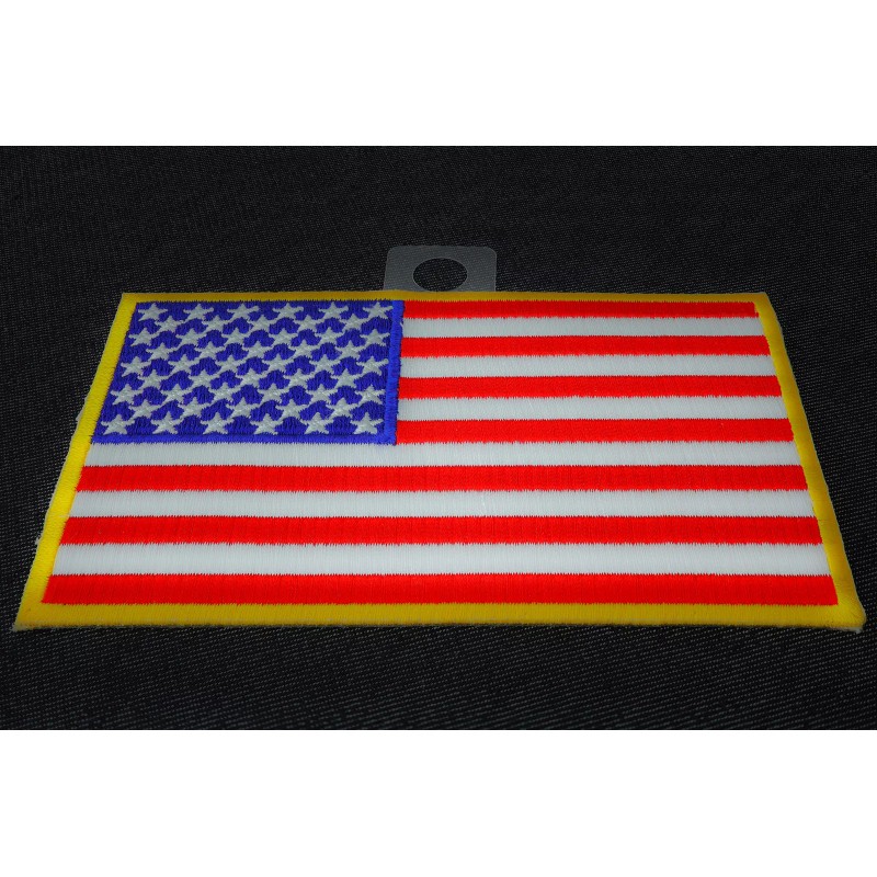 Ivamis American Flag Patch with Yellow Borders- 5x3 inch -