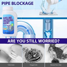 Pipeline Dredging Agent, 350ml Drain Clog Remover Agent,Kitchen Unblocker, Powerful Pipe Unclogger Powerful Sink And Drain Cleaner Powder for Kitchen Quick Cleaning