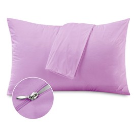 Hitime Queen Size Waterproof Pillow Protector, 2Pack Lavender,Breathable Pillow Cover, Cooling Pillow Case Protector with Zipper, Super Soft Pillow Case Cover