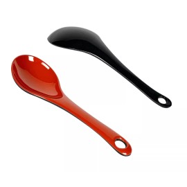 JapanBargain 4 Pack Japanese Red Black Serving Soup Spoon 2382x4