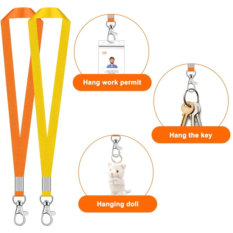 Pagezol 10 Pack Lanyards for Id Badges Black Key Lanyard