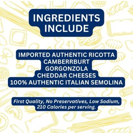 Corabella Four Cheese Tortellini Pasta, Non GMO | Classic Four Pure Cheese | No Preservatives - Premium Ingredients Italian Flavor - Made In Italy - 8-oz (Pack of 12)