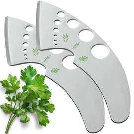 Herb Stripper 9 Holes, Stainless Steel Kitchen Herb Stripping Tool Loose Leaf Kale Razor Metal Leaf Pealer for Kale, Chard, Collard Greens, Thyme, Rosemary, Basil (2Pcs)