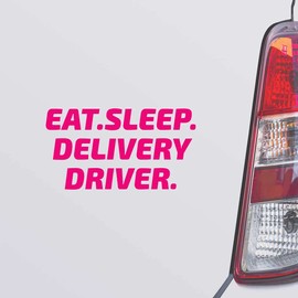 Custom Brother - EAT Sleep DELIVERY Driver Pink Color Car Laptop Wall Bumper Decal Sticker, DesE83