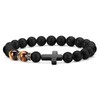 APMGONT Natural Lava Stone Bead Obsidian Bracelets, Christian Bracelet for