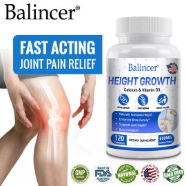 Balincer Height Growth Supplement - Supports Musclar,Bones And Joint Health - 120 Caps