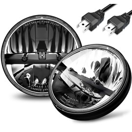 MGLLIGHT DOT Approved 7 round led headlights Hi/Low Sealed Heam Compatible with Wrangler TJ JK Do-dge F-ord Che-vy, H6024 6016 6015 6014 Replacement (2PCS)