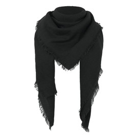 Black Scarf for Women Winter Warm Large Blanket Scarves Black Pashmina Shawl Wraps Solid Black