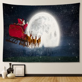 JOTOM Christmas Tapestry Wall Hanging New Year Tapestry for Living Room Bedroom Dorm Decorations Porch Hangings (Santa Claus)