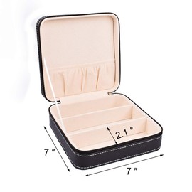 HanLingGG Watch and Sunglass Storage Box Organizer 3 Slots PU Leather Eyeglasses Eyewear Jewelry Display Case Collector with Lid