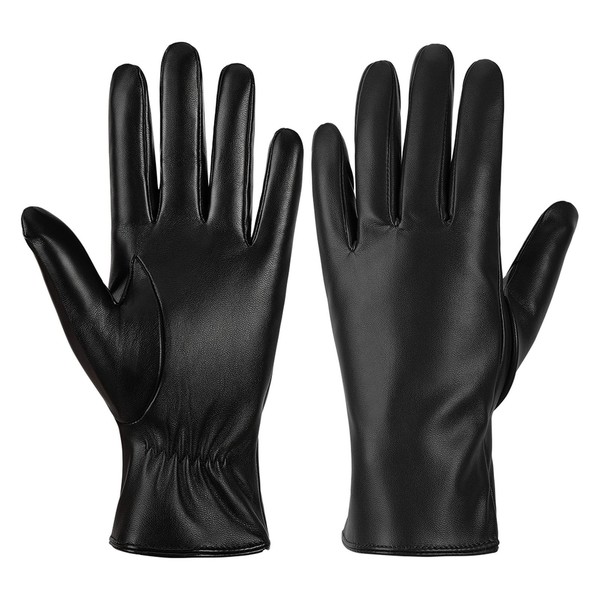 LOKZEER Winter Leather Gloves for Women: Full Hand Touchscreen Water-resistant