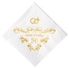 Crisky 50th Anniversaray Napkins, Gold Foil Text, 50th Anniversary Party