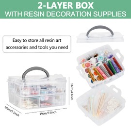 Hotoolme Resin Jewellery Making Kit Resin Accessories and Supplies Kit 220pcs Resin Crafts Nail Art Decorations