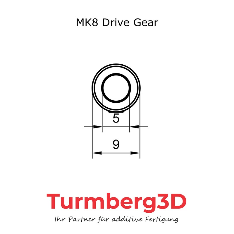 Turmberg3D - MK8 Drive Gear Extruder Feed Wheel Gear Pulley