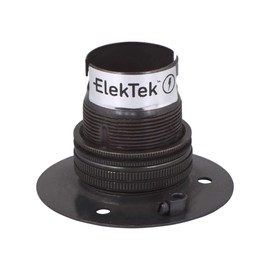ElekTek Bronze Batten B22 BC Bayonet Cap Lamp Holder with Shade Ring 52mm Base NOT for BESA Conduit Box - Made in UK
