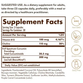 Solgar Curcumina Espectro Completo 90 Licaps Sabor Sin Sabor