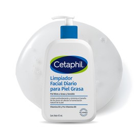 Cetaphil Gel Limpiador Facial Diario Piel Mixta y Grasa Niacinamida 473 ml  Elimina exceso de grasa sin resecar, reduce brillo y poros, remueve...    