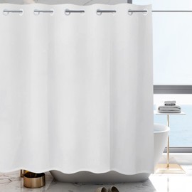 YISURE No Hook White Shower Curtain Liner PEVA Plastic Waterproof Heavy Duty Bathroom Curtain Hook Free Shower Liner 72x74 Inches