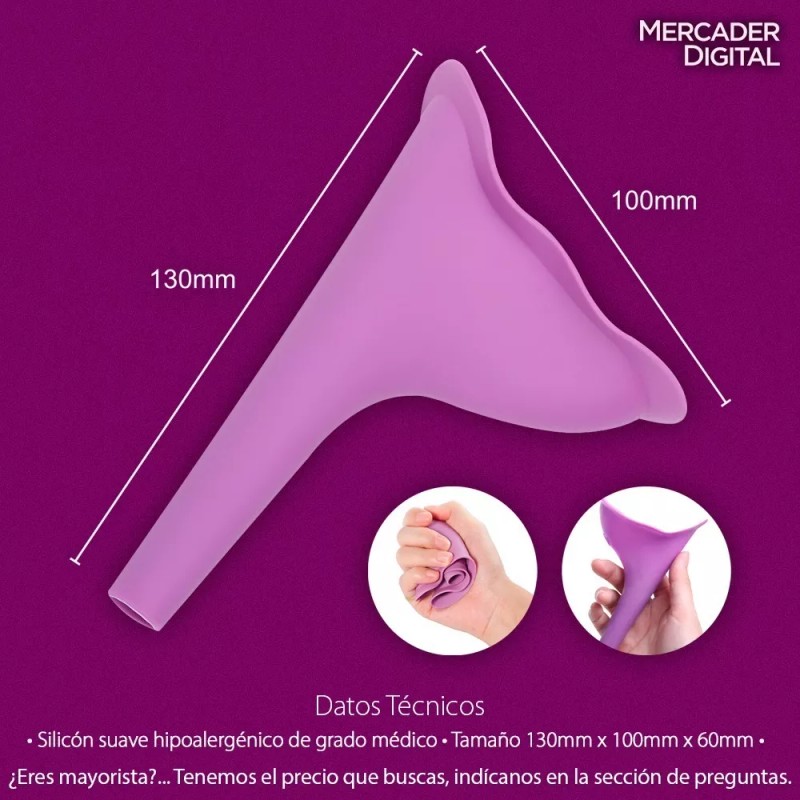 Mercader Digital 3 Pzs Urinal Femenino Portable Orinal De Silicón