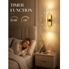 10000mAh Battery Operated Wall Sconces Set of 2, Gold, 15.3