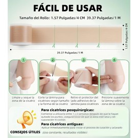 2PCS Parches de Silicona para Cicatrices,Cinta de Silicona para Eliminar Cicatrices Rollo de 4CM x 1M,Eliminación de Cicatrices de Médico Profesional para Cesárea,Cirugía,Quemaduras,Queloides,Acné