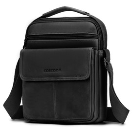 COSCOOA Shoulder Bag for Men Leather Man Bag Man Purse Crossbody Bags for Men Leather Handbag Bag for Men Messenger Briefcase Satchel Travel bag
