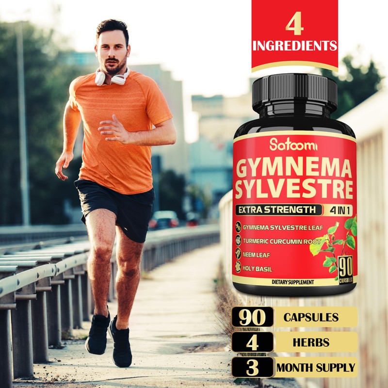 Satoomi Pure Gymnema Sylvestre Capsules Extract - 90 Capsules for